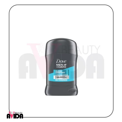 مام صابونی ضد تعریق مردانه داو مدل Clean Comfort حجم 50 گرم با طراحی خاکستری و آبی، ارائه‌دهنده محافظت 72 ساعته و حاوی ¼ کرم مرطوب‌کننده.