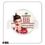 پنکک بی‌بی گابرینی Gabrini BB Powder شماره 02 با رنگ بژ روشن تا متوسط و بافت نرم و مخملی، مناسب برای ایجاد آرایشی مات و طبیعی.
