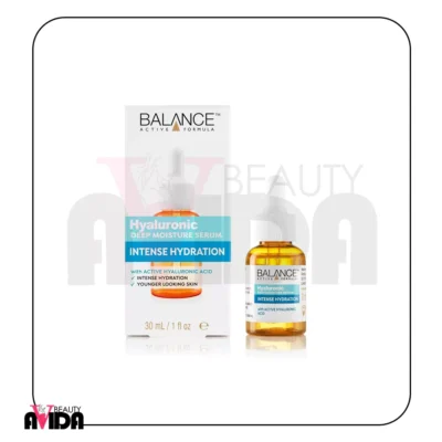 سرم هیالورونیک اسید بالانس مدل Deep Moisture با جذب سریع و فرمولاسیون فاقد الکل و پارابن، به آبرسانی عمیق پوست کمک کرده و خاصیت ارتجاعی آن را بهبود می‌بخشد.