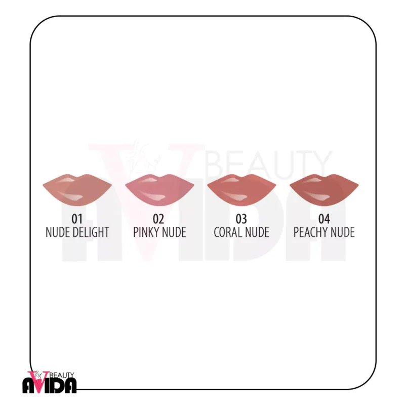 رژ لب مایع گلدن رز مدل NUDE LOOK شماره 01 NATURAL SHINE با بافت سبک و براق، مناسب برای آرایش لب‌های طبیعی و درخشان.