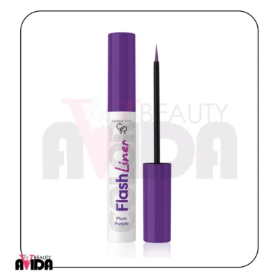 خط چشم گلدن رز Flash Liner شماره 107 با رنگ بنفش آلویی، دارای اپلیکاتور نمدی دقیق و رنگدانه قوی است. این خط چشم مایع، ماندگار، ضد ریزش و مناسب آرایش‌های خاص