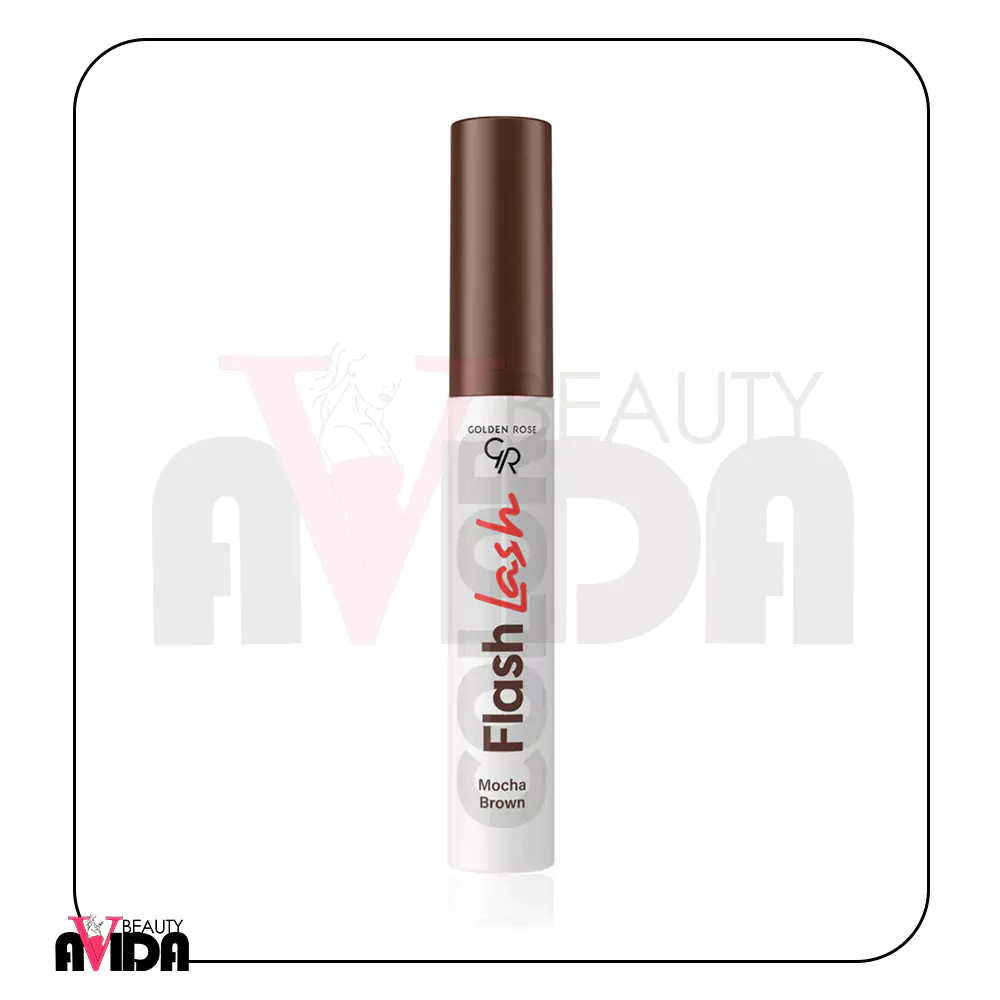 ریمل قهوه‌ای گلدن رز مدل فلش لش شماره 08 رنگ Mucha Brown، مژه‌ها را به‌صورت طبیعی حجم می‌دهد، بلند می‌کند و جلوه‌ای ملایم و زیبا ایجاد می‌نماید.