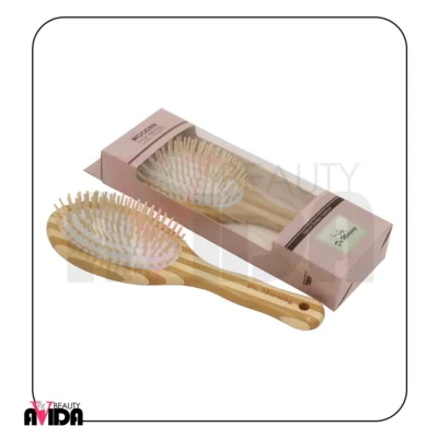 خرید برس مو دکتر مورنینگ چوب بامبو بیضی با طراحی ارگونومیک، مناسب انواع مو، کاهش وز و الکتریسیته ساکن و ماساژ پوست سر برای سلامت و رشد بهتر مو.